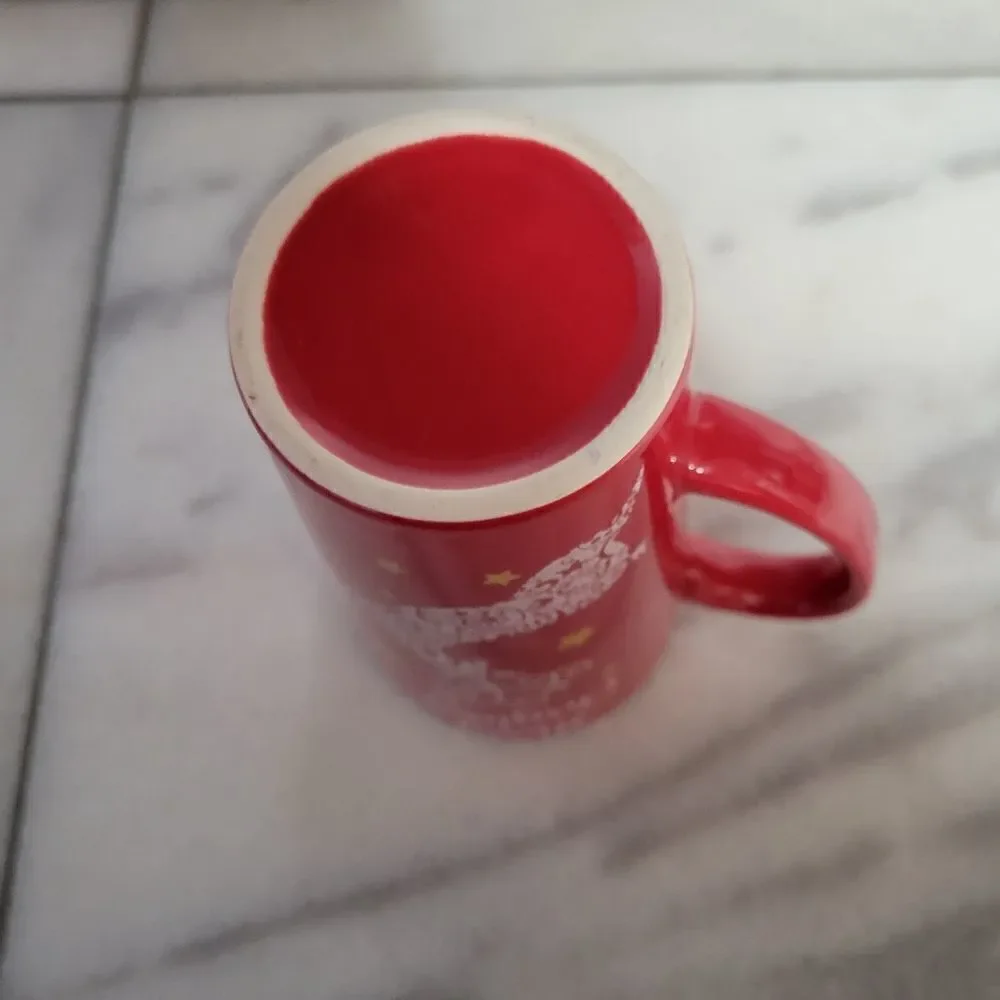 Merry Christmas tall ceramic coffee hot tea hot cocoa bar mug 16 oz